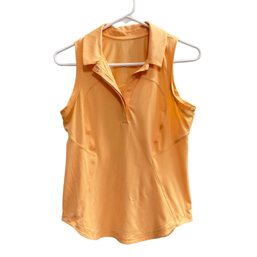 LULULEMON Quick Dry Sleeveless Polo Shirt Orange Size 8